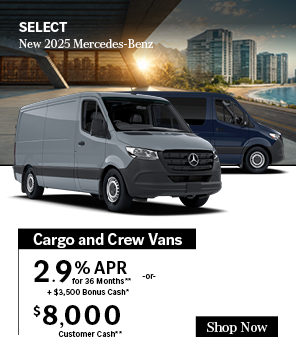 Special offer on 2025 Mercedes-Benz  Select New 2025 Cargo and Crew Vans
